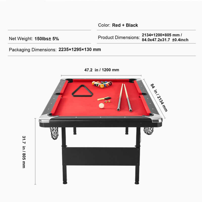 7 ft Portable Pool Table with Folding Legs Complete Game Set for Home image number 2
