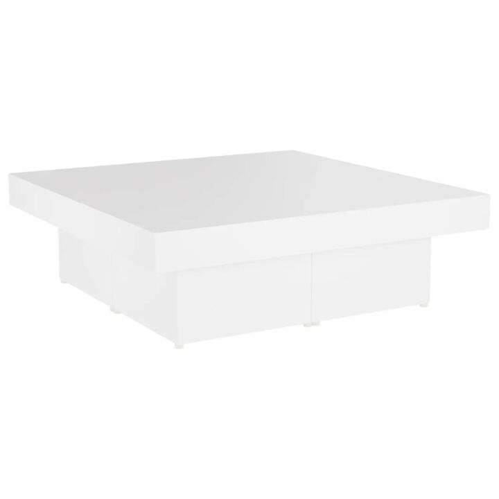 vidaXL Coffee Table White 35.4"x35.4"x11" Chipboard