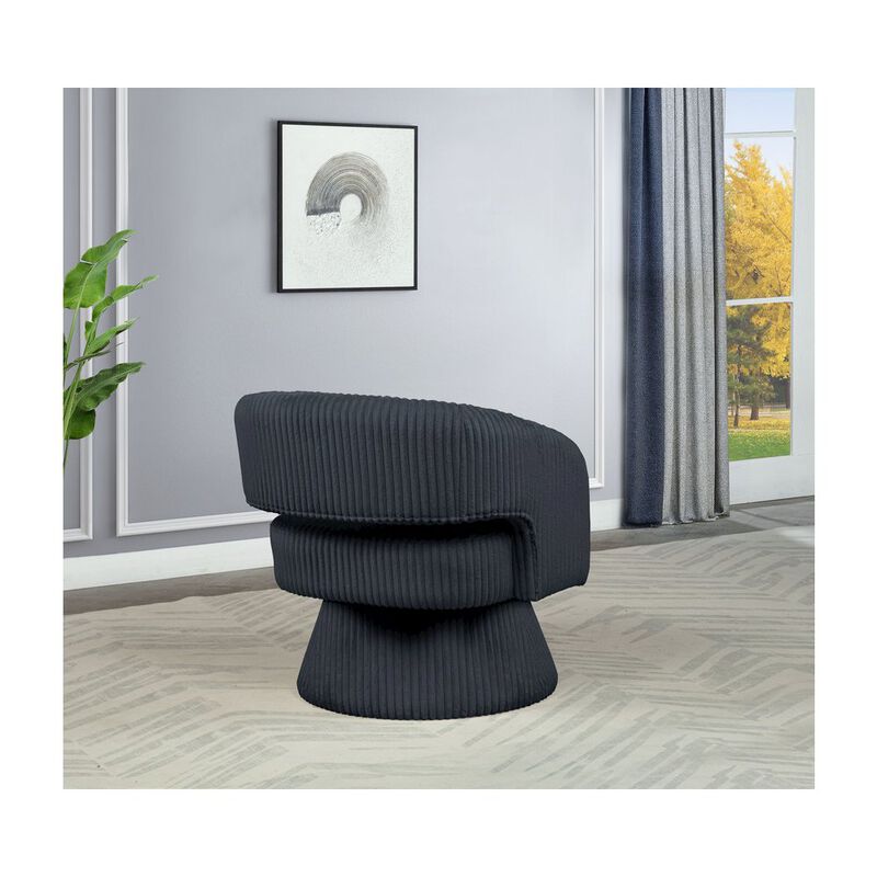 Best Quality Furniture Dark Grey Velvet Swivel Accent Barrel Chair