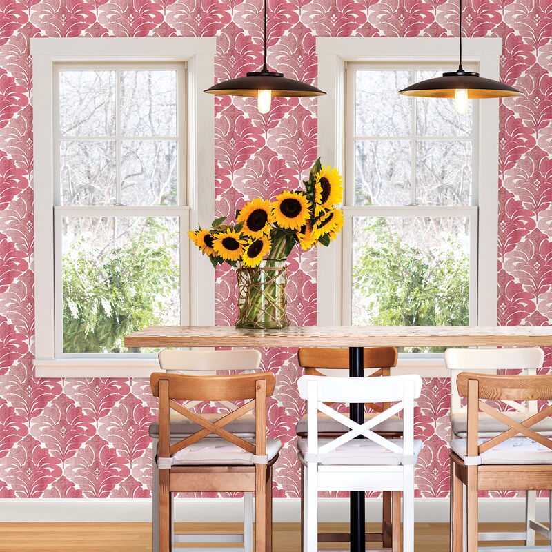 Balangan Red Damask Wallpaper image number 1