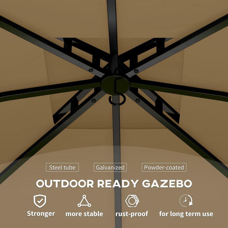Hivvago 11x11 Double Tier Gazebo with Church Windows image number 5