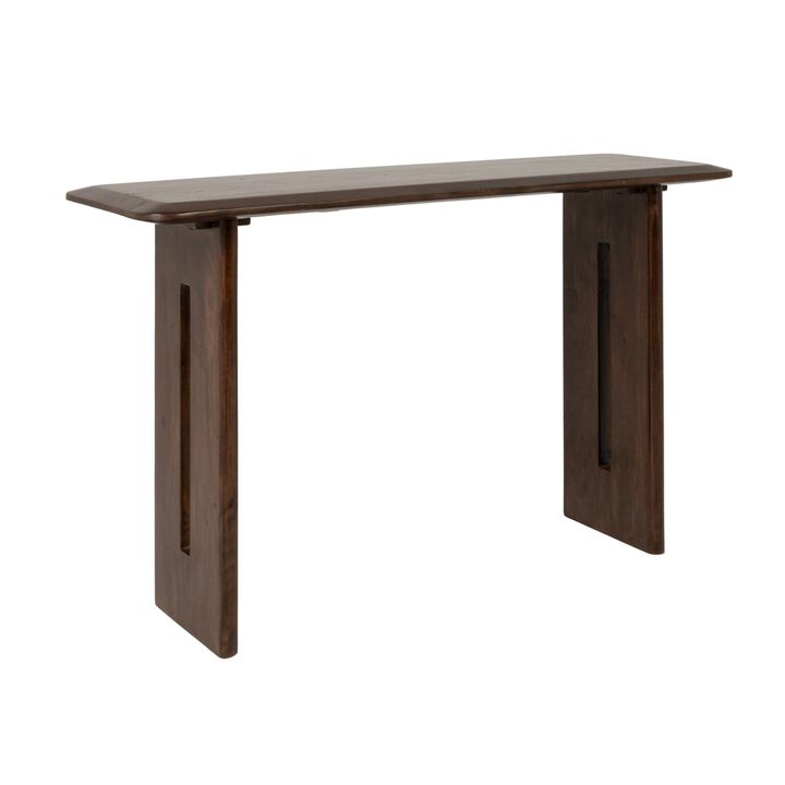 Acacia Wood Rectangular Console Table, Walnut Finish