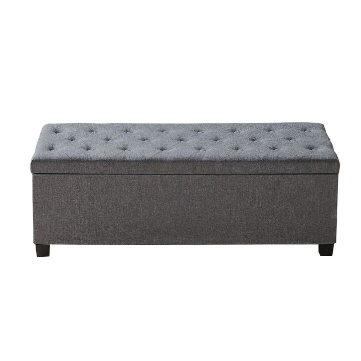 Linen Storage Bench Ottoman with Flip-Up Lid for Bedroom and Entryway