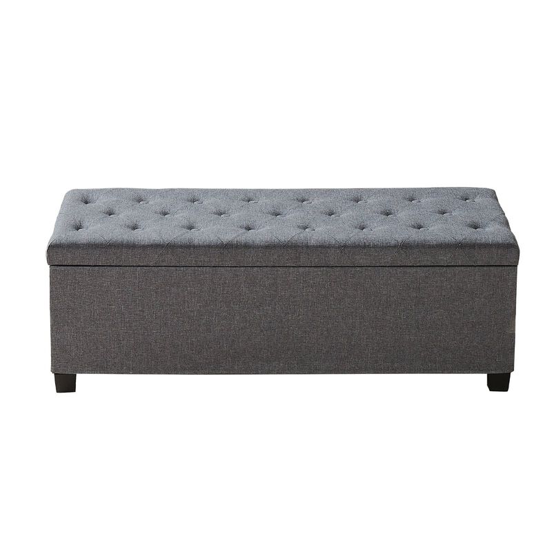 Linen Storage Bench Ottoman with Flip-Up Lid for Bedroom and Entryway image number 0