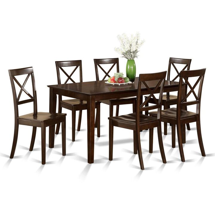 7 Pc Dining set-Dining Table and 6 Wood Dining Chairs