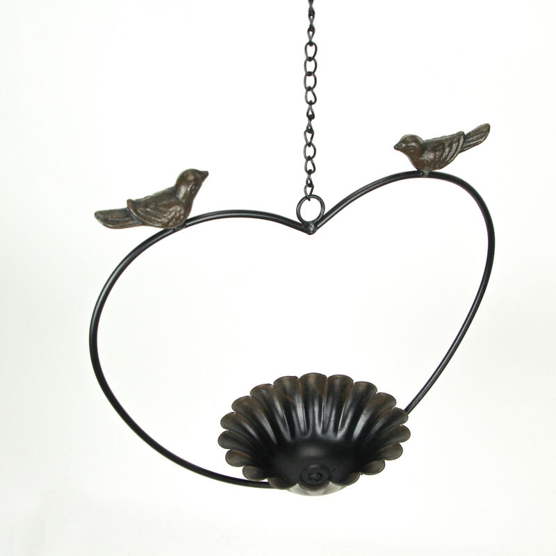 Set of 2 Rustic Metal Bird Hanging Planter Succulent Flower Basket Home Decor image number 2