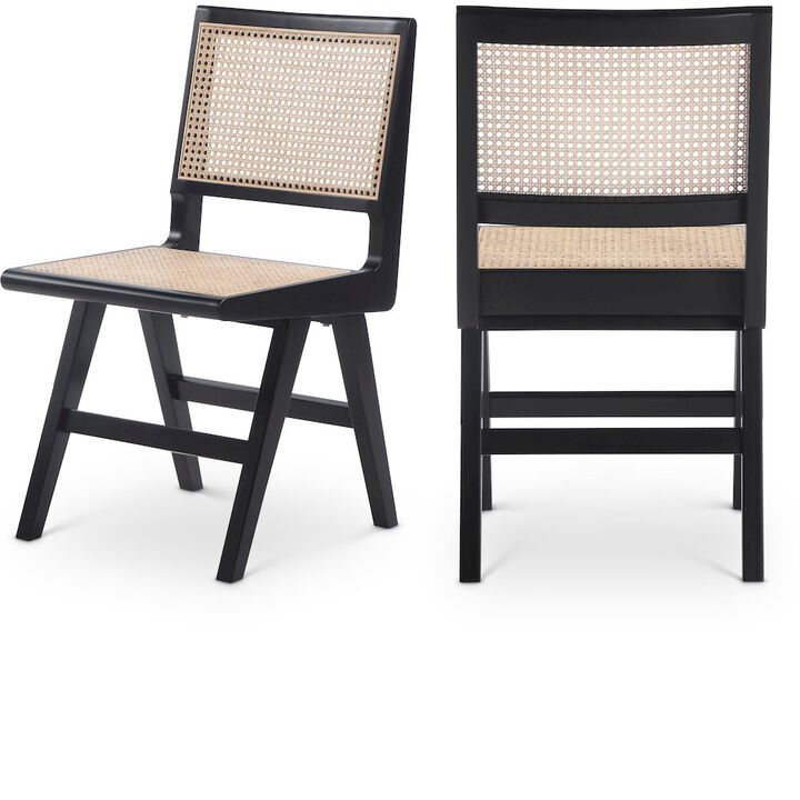 Meridian Furniture Preston Black Wood Dining Side Chair, Set of 2