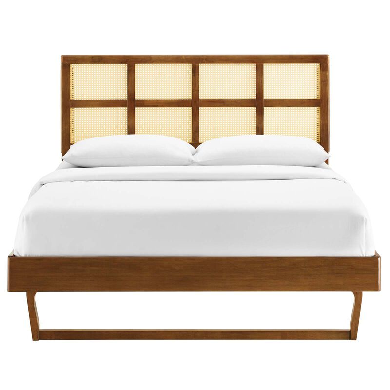 Modway - Sidney Cane and Wood King Platform Bed with Angular Legs image number 4
