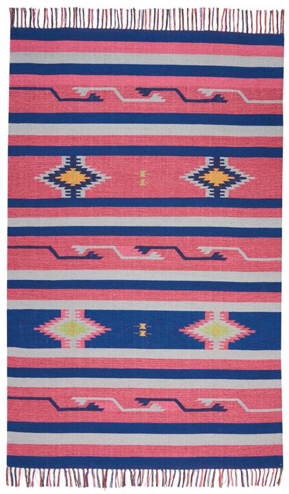 HomeRoots Southwestern Handmade Area Rug With Fringe