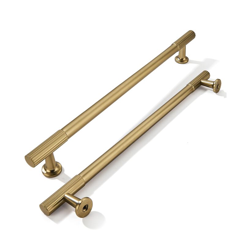 khtumeware 8 Inch Hole Center 10 Pack Champagne Bronze Heavy Duty Solid Satin Brass Cabinet Pulls, Kitchen Drawer Handles, for D