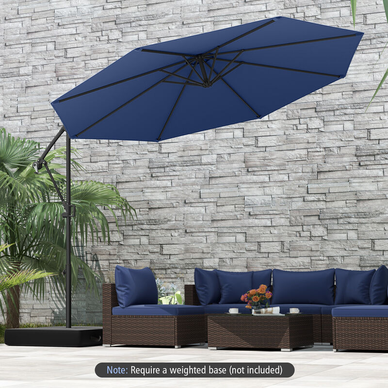 Offset Hanging Patio Umbrella with Base &ndash; Infinite Tilt Cantilever Design