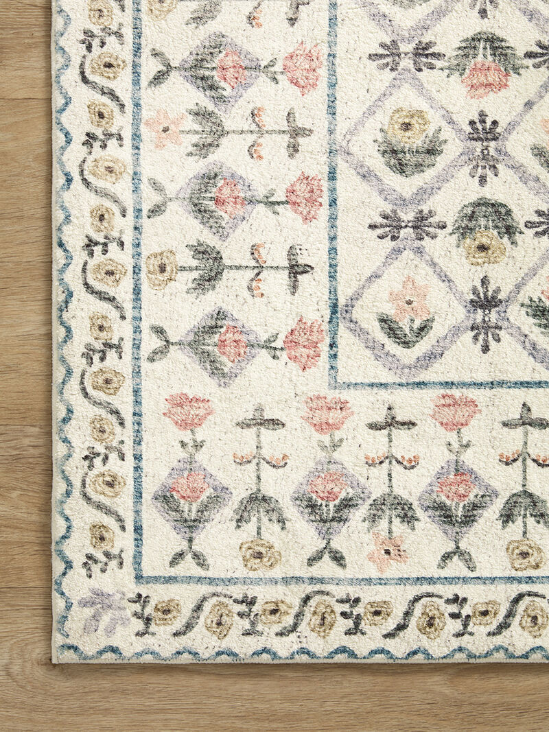 Eden Lattice Ivory 2'6" x 11'6" Runner Rug