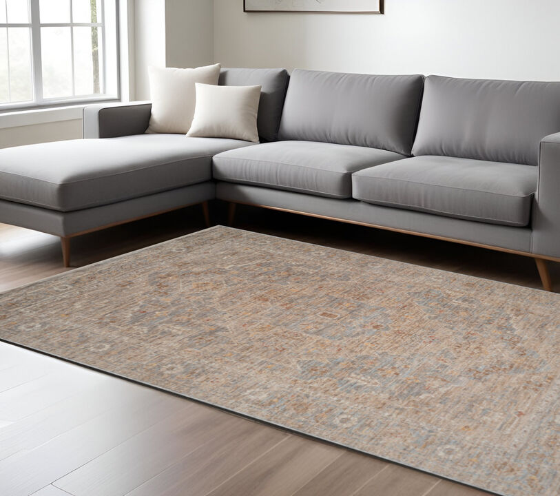 HomeRoots Floral Medallion Area Rug With Fringe