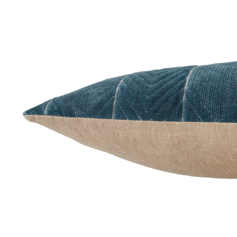 Nouveau Goblin Blue Polyester Fill Lumbar Pillow