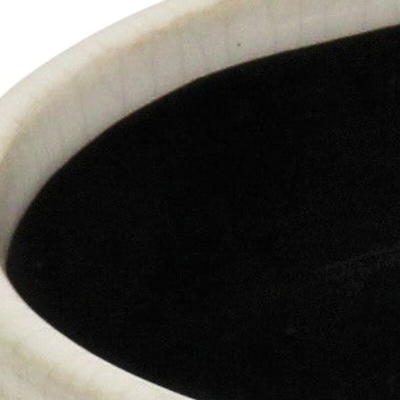 HomeRoots Off White Ceramic 42 Ounce Dotted Round Distressed Pot Planter image number 3