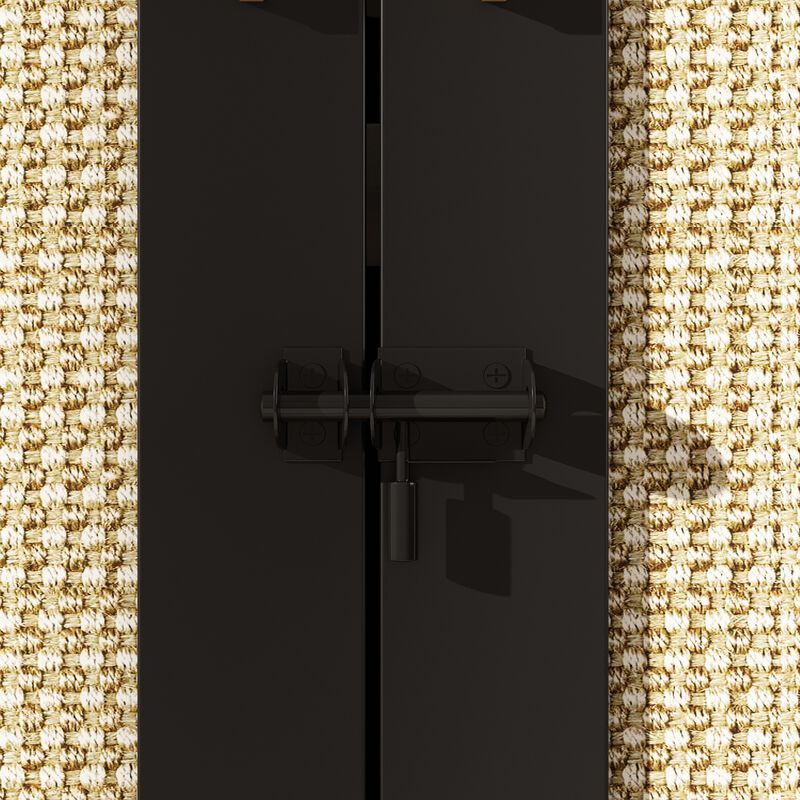 Modern Cat Litter Box Enclosure for Rooms, Black Hidden Litter Box Furniture Cat Washroom Storage with Lock Sisal Door image number 5