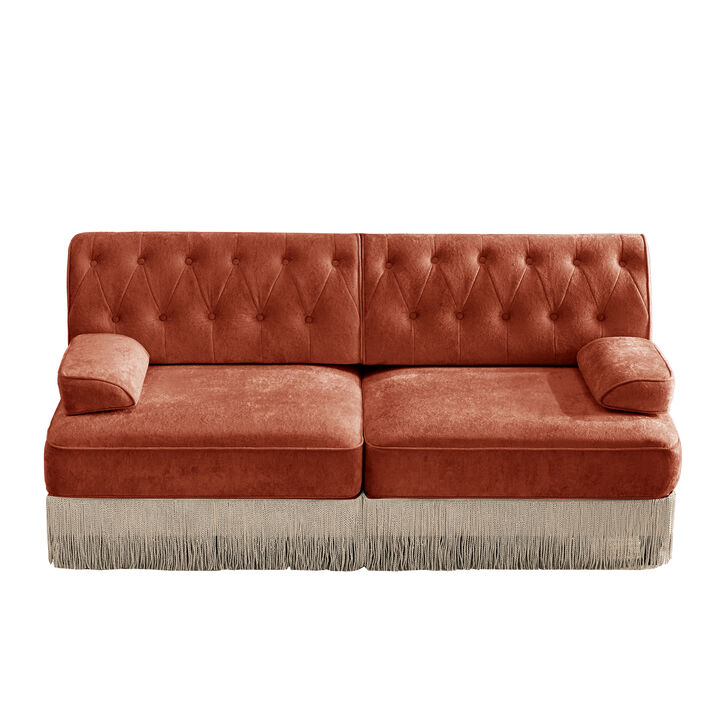 TATEUS Velvet Fabric Sofa