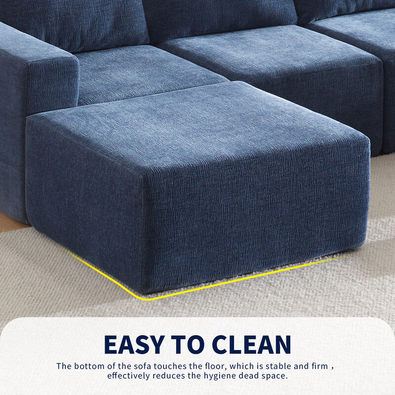 Merax Modular U Shaped Sectional Sofa Floor Couch Set