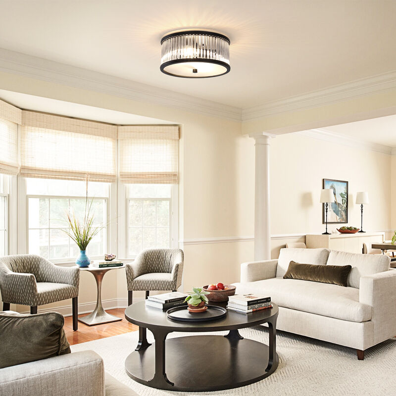 Modern 2-Light Flush Mount Ceiling Light with Clear Glass image number 6