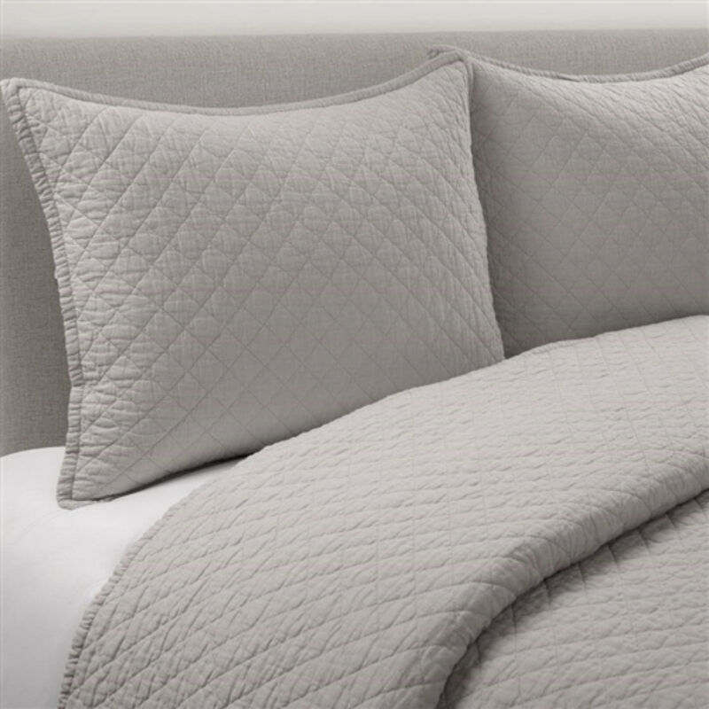 Lightweight Cotton Linen Textured Reversible 3-Piece Quilt Set