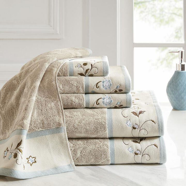 Belen Kox Serene Embroidered 6-Piece Cotton Towel Set, Belen Kox