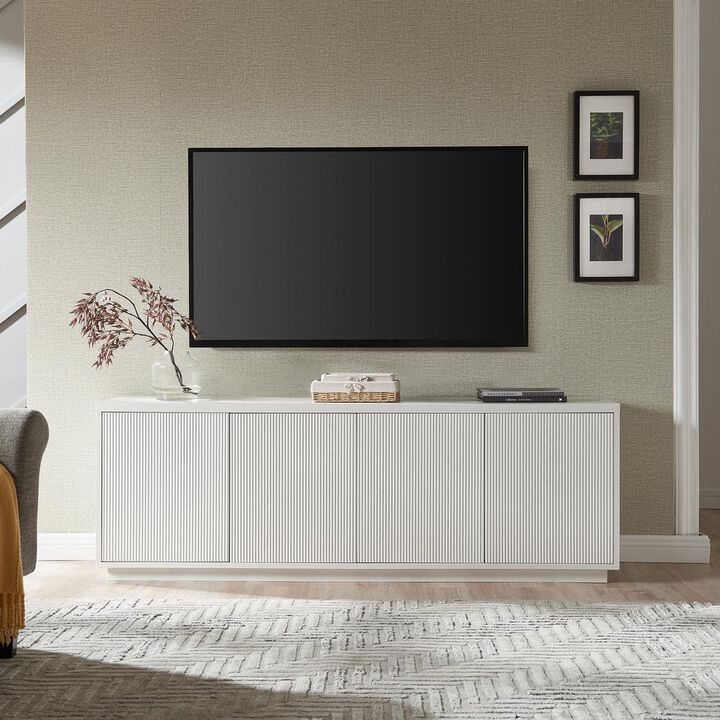 Hudson&Canal Hanson Rectangular TV Stand for TV's up to 75 in White
