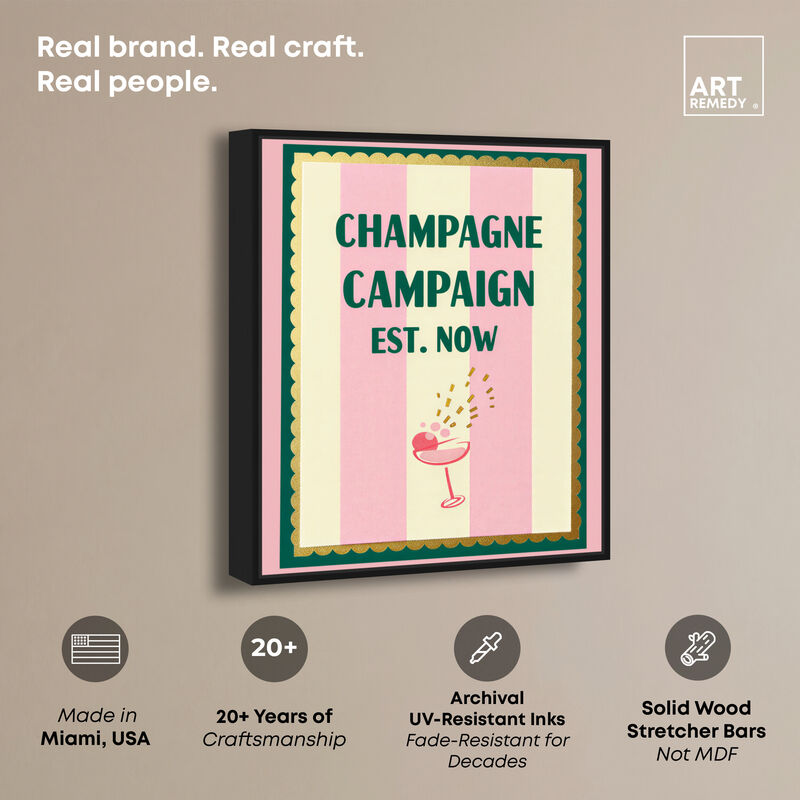 Champagne Campaign Drinks and Spirits Canvas Print by Art Remedy image number 2