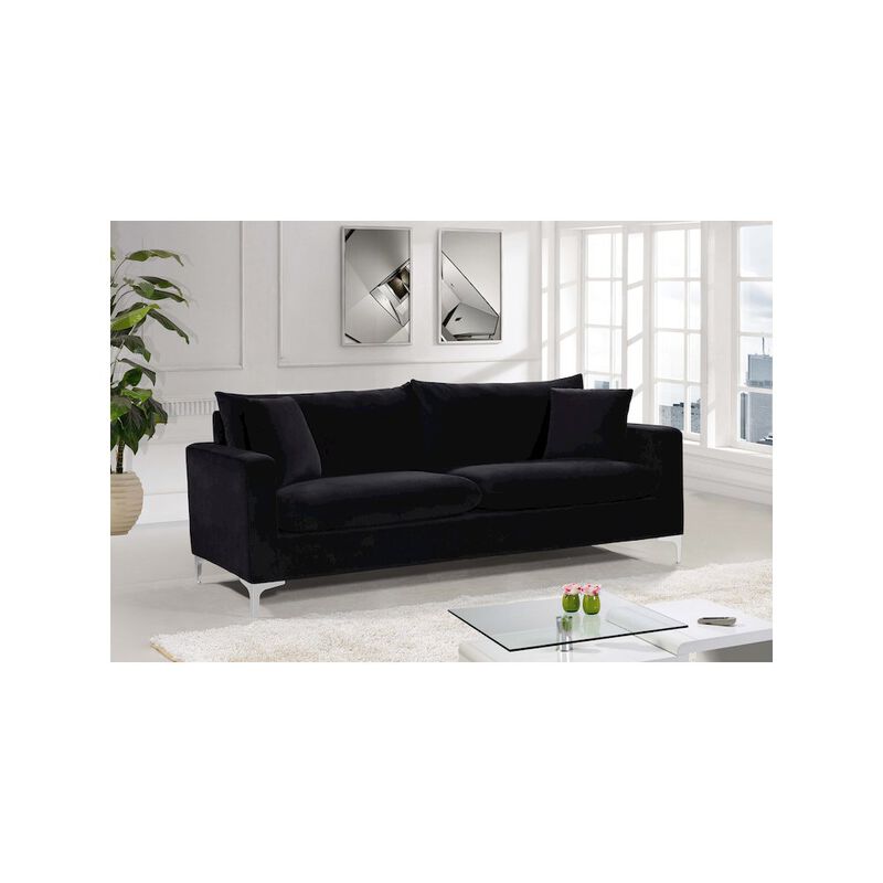 Meridian Furniture Naomi Black Velvet Sofa