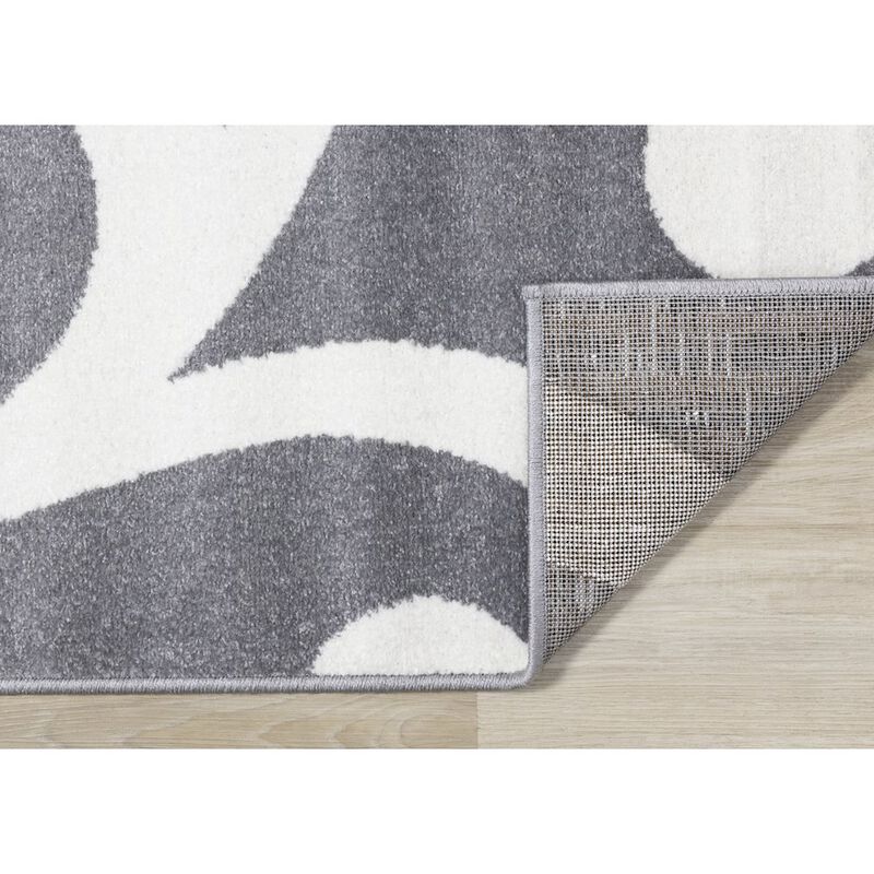 Novelle Home Claremont Grey White Classic Swirl Area Rug, 5' x 8', 5'3 x 7'7 image number 4