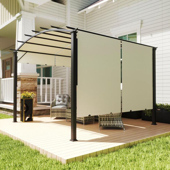 Hivvago Outdoor 11' x 11' Pergola with Adjustable Roof