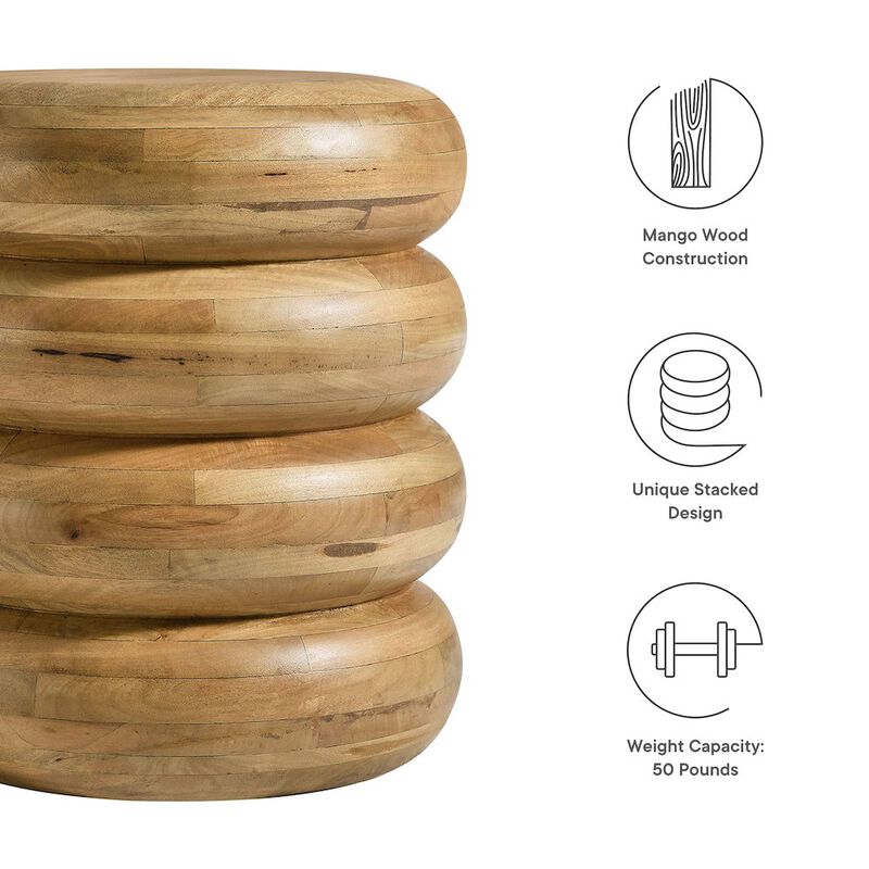 Ellery Round Stacked Wood Side Table image number 2