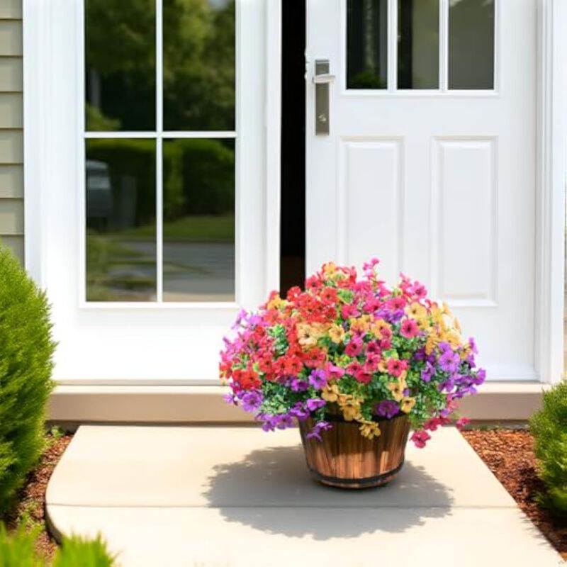 8 Bundle Artificial Outdoor Plants UV Resistant Garden Porch Decor image number 3