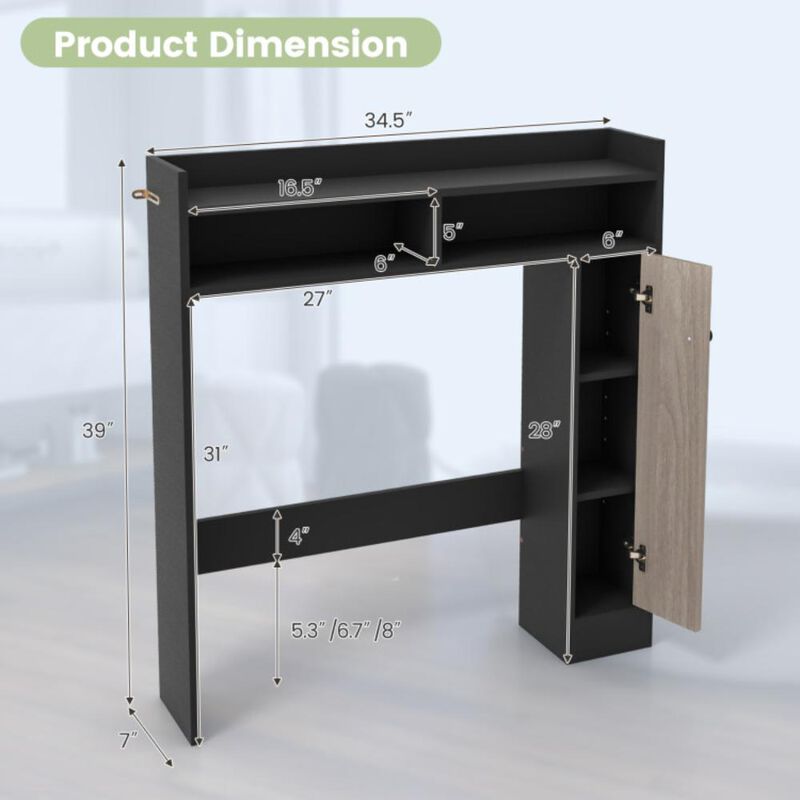 Hivvago Bathroom Over the Toilet Floor Storage Organizer with Adjustable Shelves