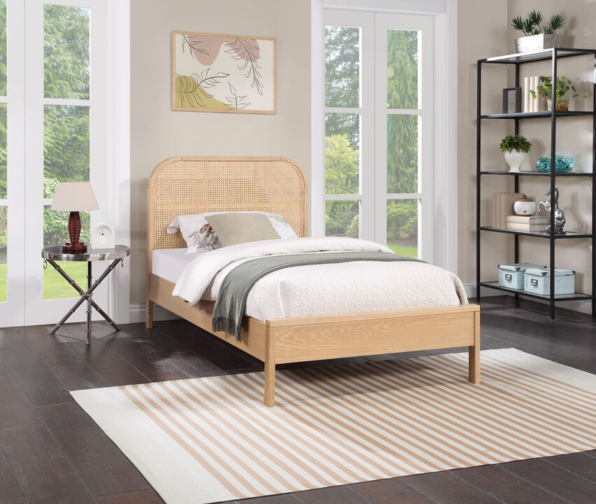 Meridian Furniture Siena Natural Ash Wood Twin Bed
