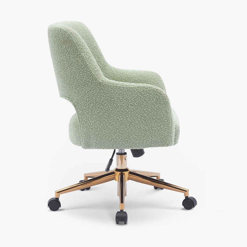 WestinTrends Genevieve Mid-Century Modern Office Accent Chair with Wheels image number 3