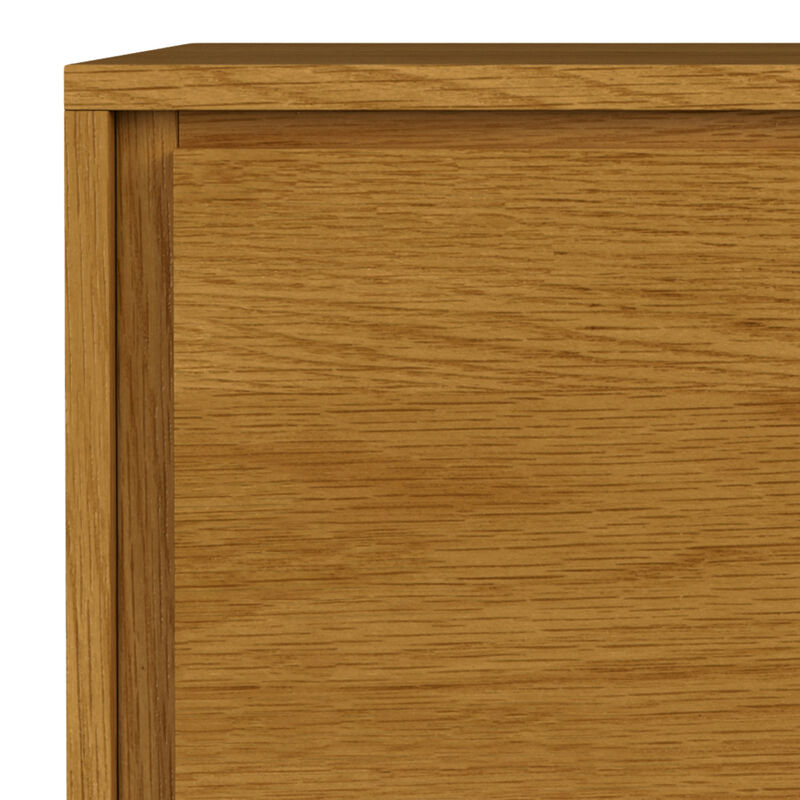 Lowry SOLID WOOD and Metal 39 inch Wide Modern Industrial Medium Storage Cabinet in Oak Veneer