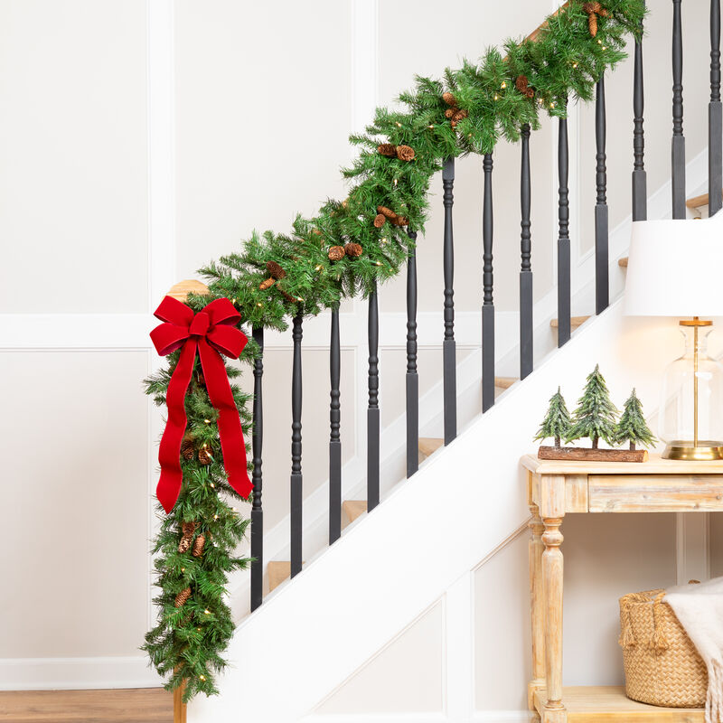 9' x 12" Pre-Lit Dakota Red Pine Artificial Christmas Garland - Clear Dura Lights