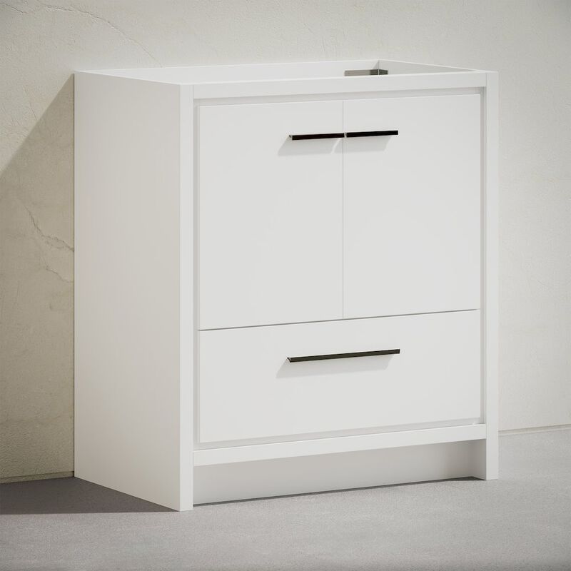 Virage 30" Freestanding Bathroom Vanity in White without Sink Top image number 2