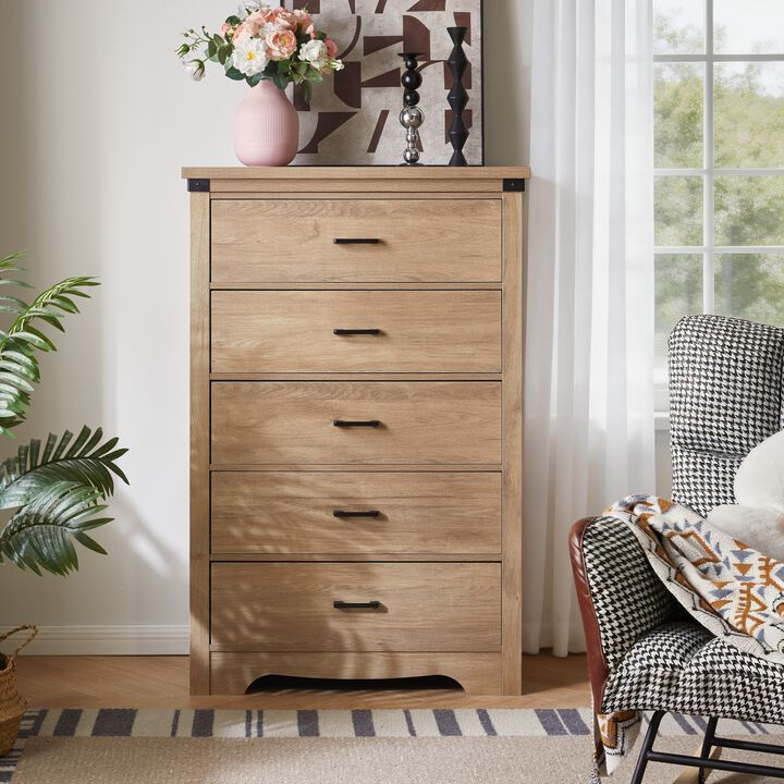 Boxkux Farmhouse 5 Drawer Chest