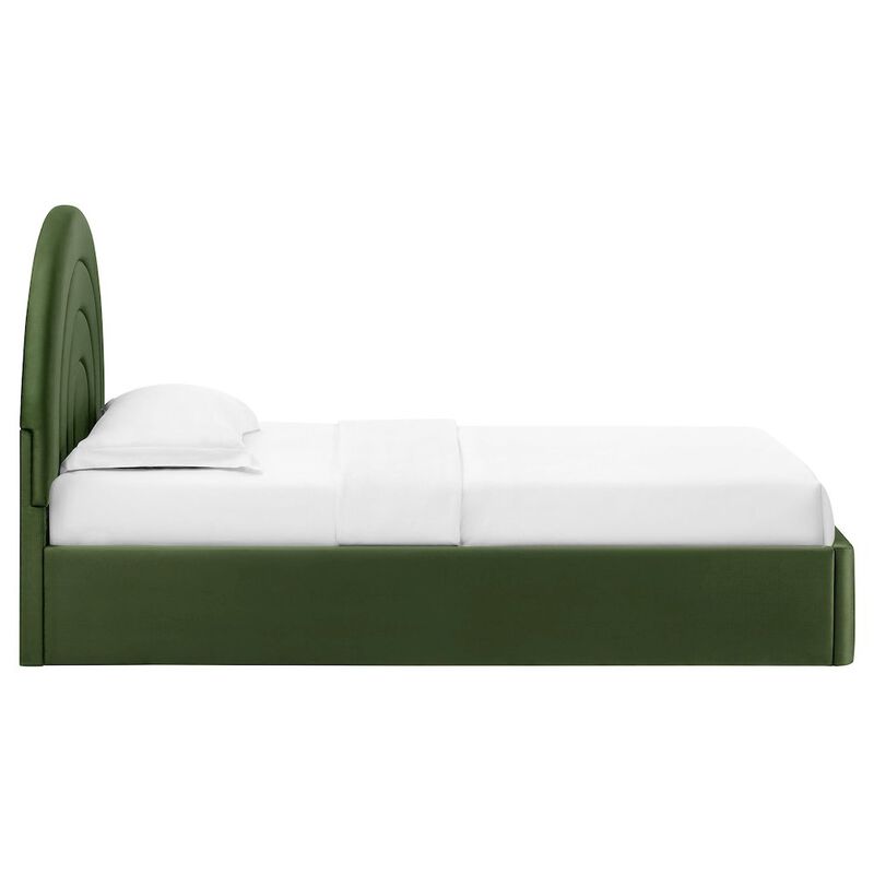 Solana Arched Performance Velvet Twin Platform Bed image number 5