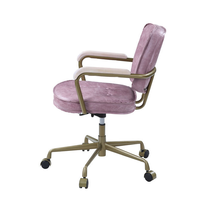 Seicross Office Chair in Pink Top Grain Leather OF