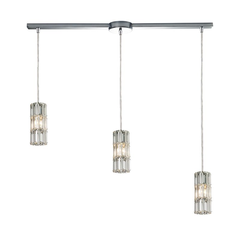 Cynthia 3-Light Slim Linear Pendant with Round Light Fixture image number 1