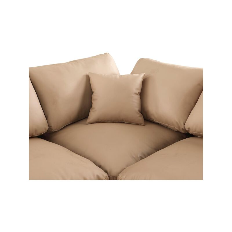 Meridian Furniture Comfy Tan Vegan Leather Modular Sectional