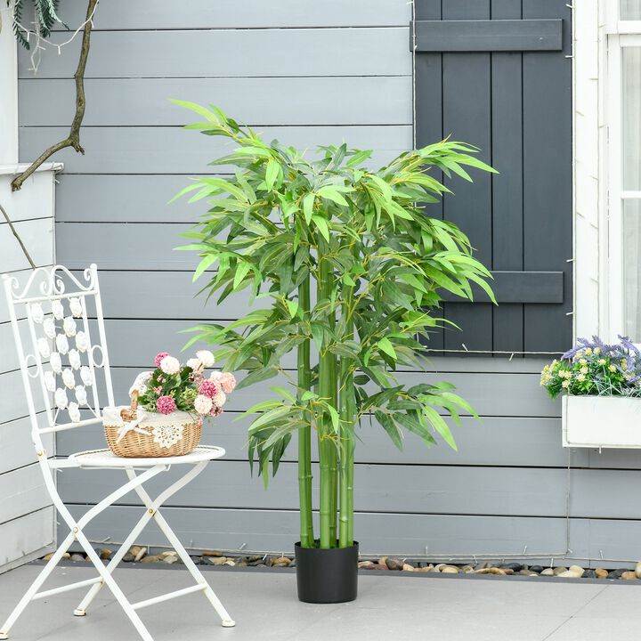 4.5ft Artificial Bamboo Tree, Faux Decorative Plant in Nursery Pot for Indoor or Outdoor DÃ©cor