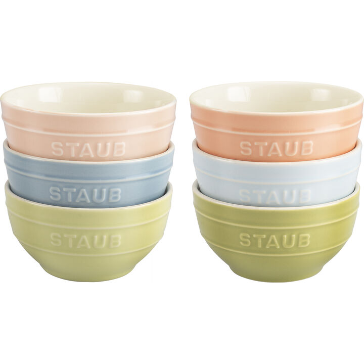 Staub Ceramic 6-pc 4.75-inch Small Universal Bowl Macaron Pastel Colors
