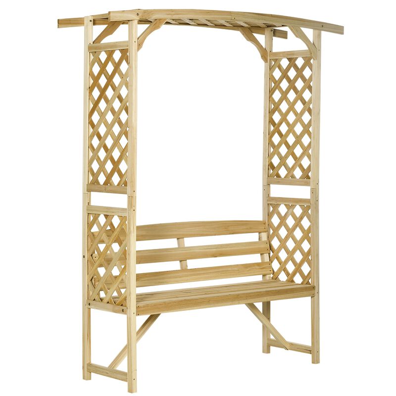 Natural Patio Seating: Wooden Garden Bench for Vines & Climbing Plants