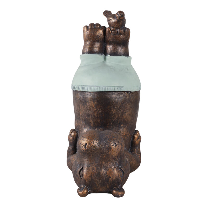 Feet In The Air Hippo, Bronze image number 2