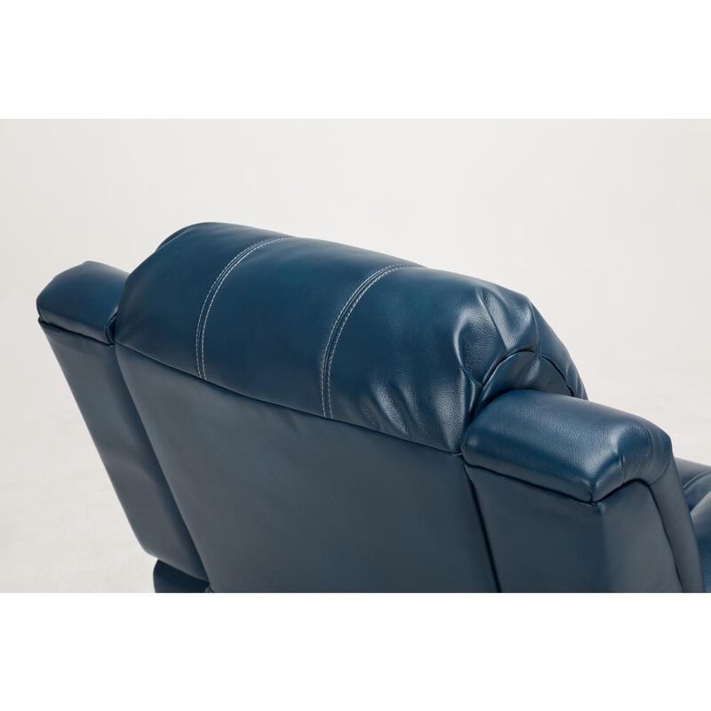 Comfort Pointe Clifton Navy Blue Leather Gel Glider Rocker Recliner