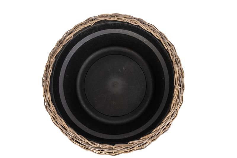 Saboga Home&trade; Round Belly Planter with Black Plastic Insert image number 3