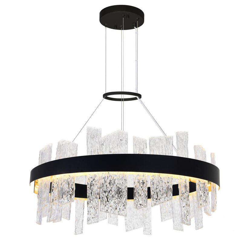 CWI Lighting Guadiana 32 in LED Black Chandelier